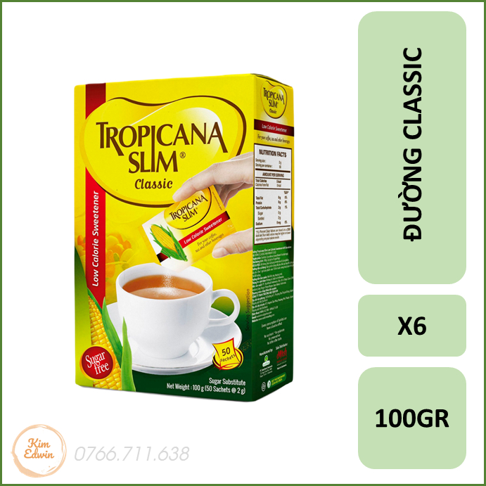Combo 6 hộp Đường Tropicana Slim Low Calorie Sweetener with Sucralose 100g