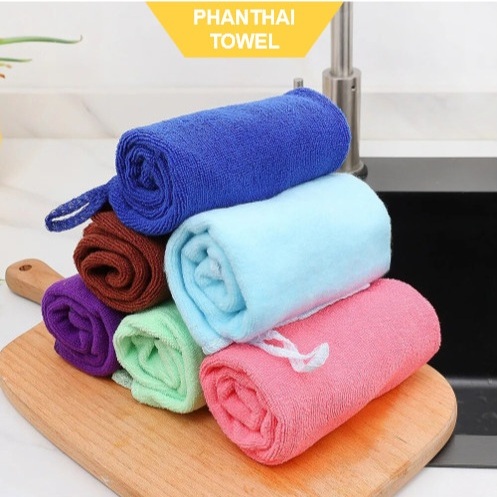 Khăn vuông móc treo đa năng sợi microfiber kích thước 30x30 cm Không ra lông Siêu thấm hút