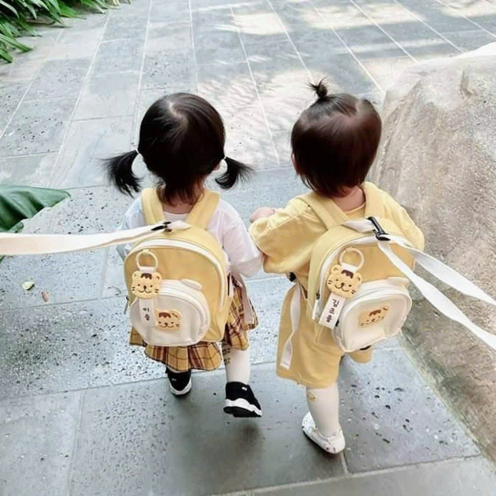 Balo Mần Non Phong Cách Hàn Quốc cho bé đi học dễ thương tặng kèm dây chống đi lạc an toàn cho bé