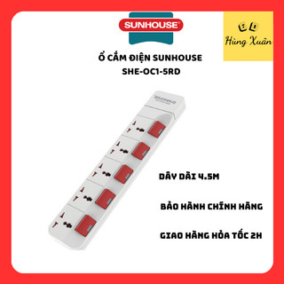 Ổ cắm điện sunhouse she-oc1-5rd chính hãng - bảo hành 12 tháng