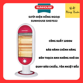 Sưởi điện 3 bóng hồng ngoại Sunhouse SHD7022, đèn sưởi 3 bóng