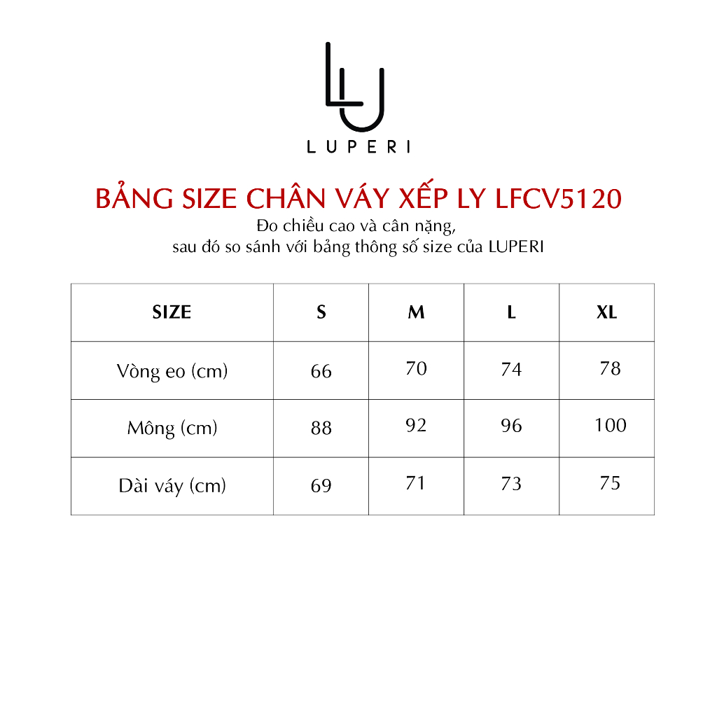 Chân Váy Xếp Ly Cao Cấp Dáng Dài Luperi LFCV5120 Loại Ly To