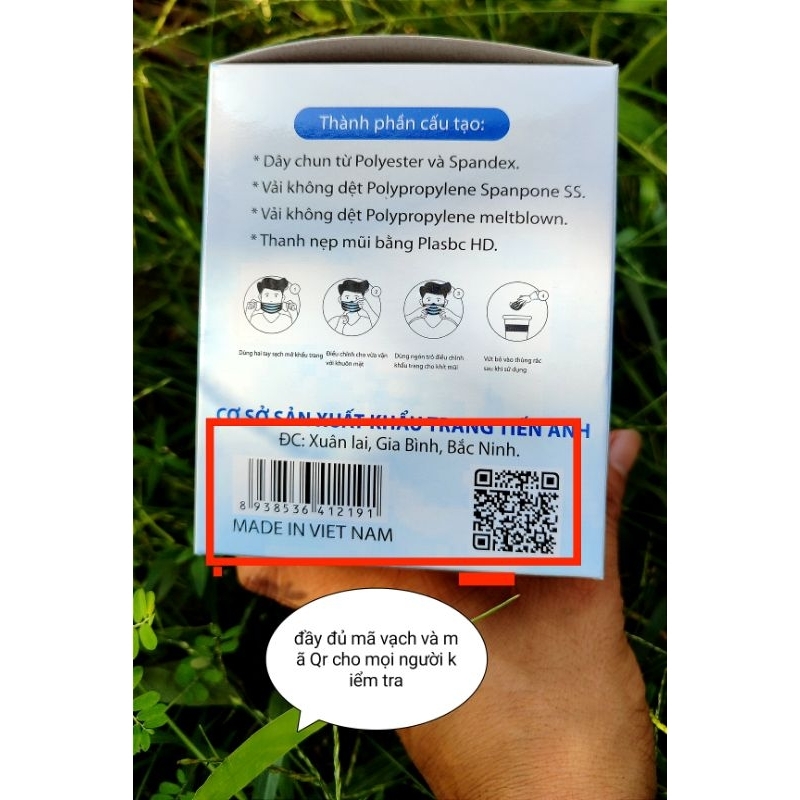 Khẩu trang y tế 4 lớp cao cấp tiến anh  được kiểm tra hàng.mix màu thoải mái.