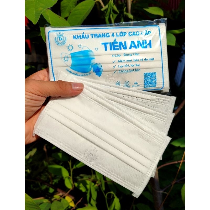 Khẩu trang y tế 4 lớp cao cấp tiến anh  được kiểm tra hàng.mix màu thoải mái.