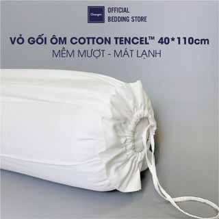 Vỏ Gối Ôm lụa Cotton Tencel trắng trơn 100% tự nhiên Changmi Bedding - 40 x 110 cm (1 chiếc)