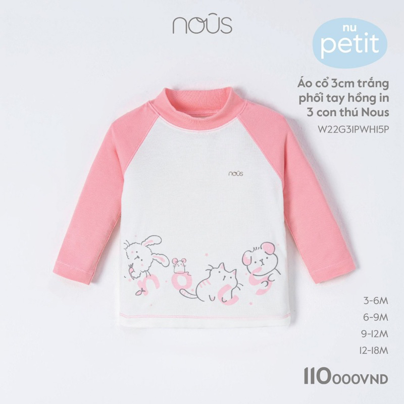 Áo Giữ Nhiệt Nous Petit Siêu Mềm Mịn Cho Bé 3m-24m