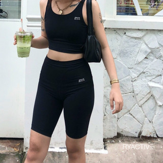 Quần biker ngắn thể thao ryactive - long biker màu đen