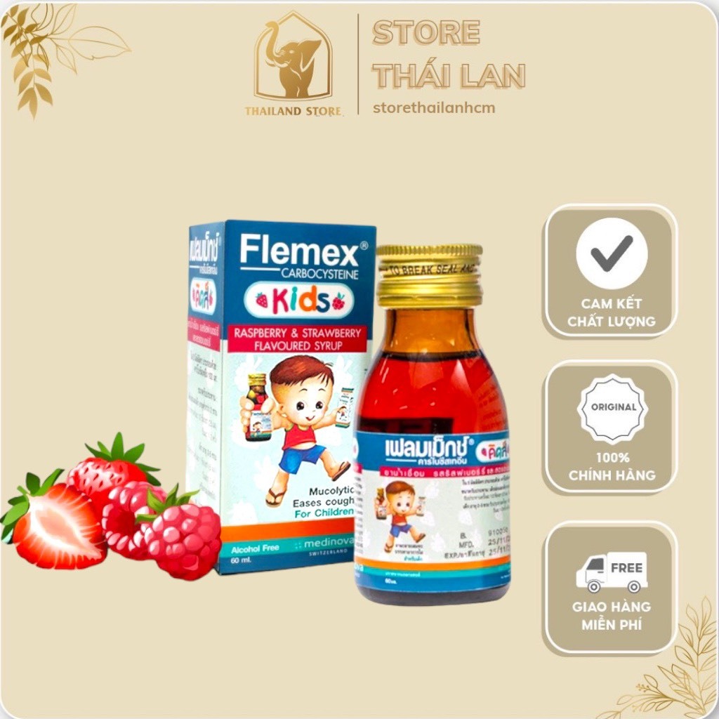Siro Giảm Ho Long Đờm Flemex Kids 60ml Thái Lan