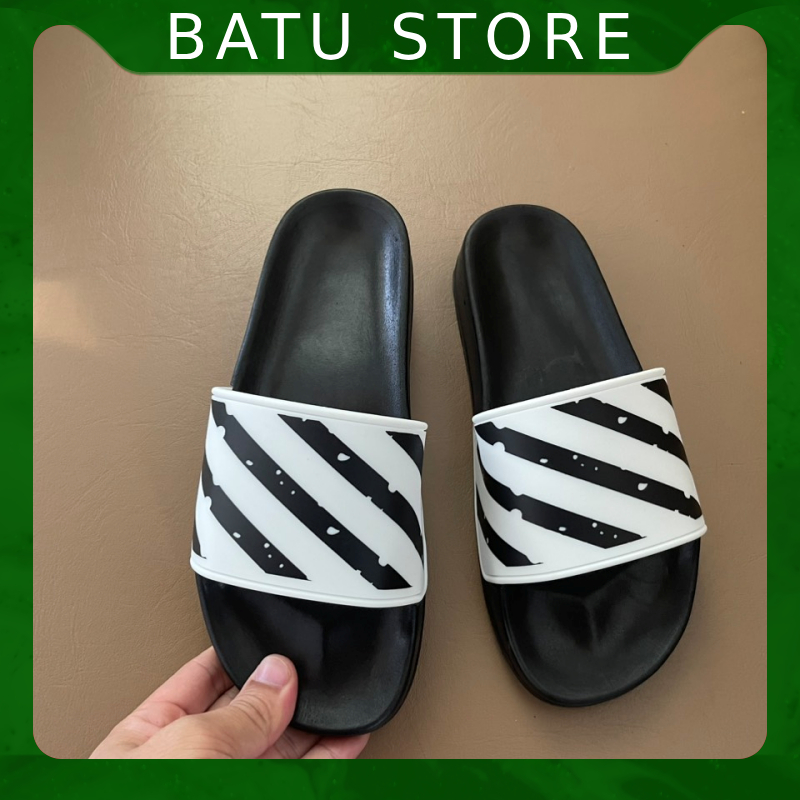 Dép lê quai ngang nam thời trang đẹp off white.Hàng sẵn kho từ 38-43.  - BaTư Store