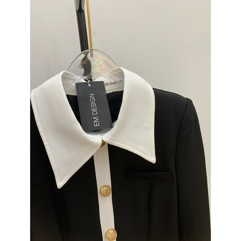 Váy vest dáng dài thiết kế có độn vai thanh lịch sang chảnh chất chéo ý cao cấp