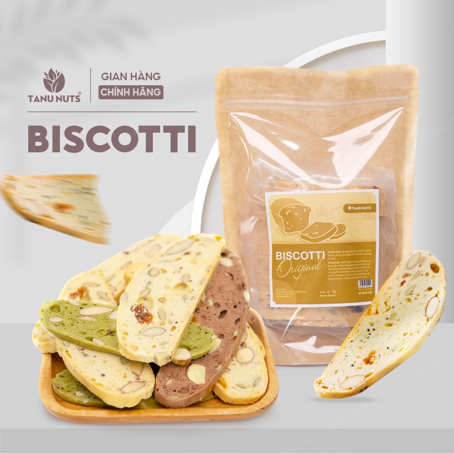 Bánh biscotti ăn kiêng TANU NUTS túi 250g, bánh ngũ cốc mix hạt dinh dưỡng tốt cho gym, yoga.