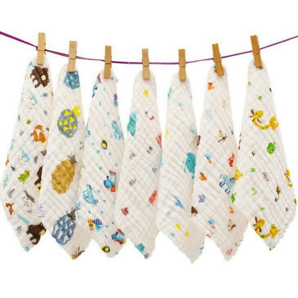 Set 5 khăn xô sữa, khăn xô rửa mặt 6 lớp Manny