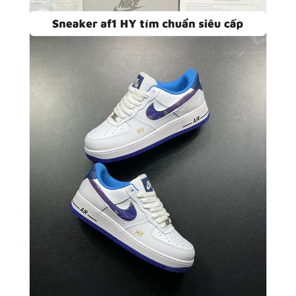 Giày thể thao nam nữ đẹp sneaker trắng af1 HY Tím SC hot nhất 2023 đi chơi đi học đi làm đám cưới / Laylani