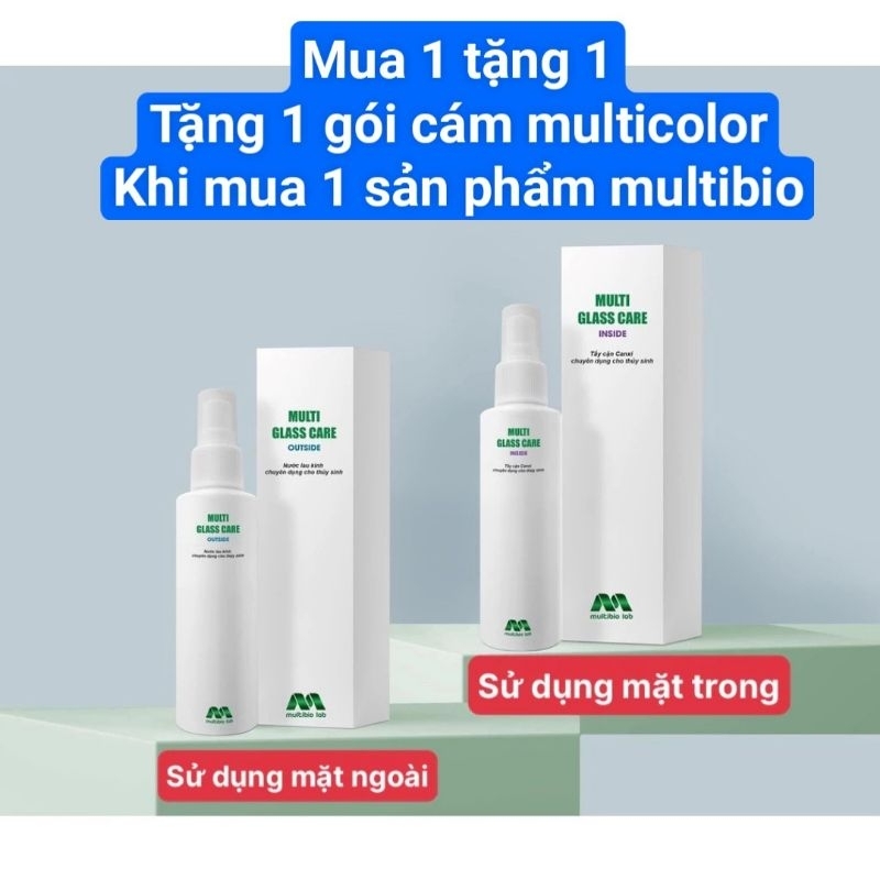 Multibio lab - Multi Glass Care - INSISE / OUTSIDE | Dung Dịch Tẩy Cặn Canxi - Vệ Sinh - Làm Bóng Hồ Cá Cảnh, Thuỷ Sinh
