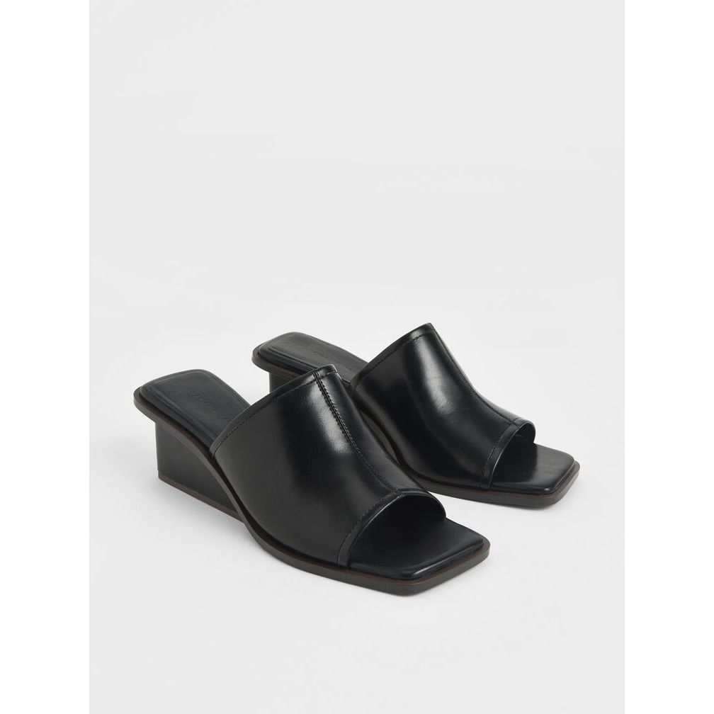 Giày mules đế xuồng 5cm hở mũi Square Toe Wedge DAZZLING SHOES, dép đề xuồng nữ thoải mái, thời trang SU82