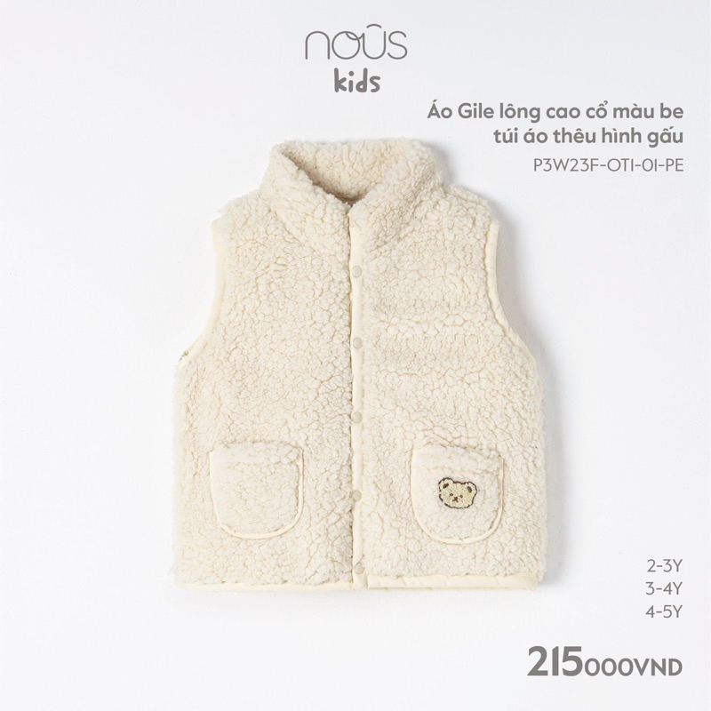 Áo Ghile Nous Trần Bông Cho Bé 3m-24m