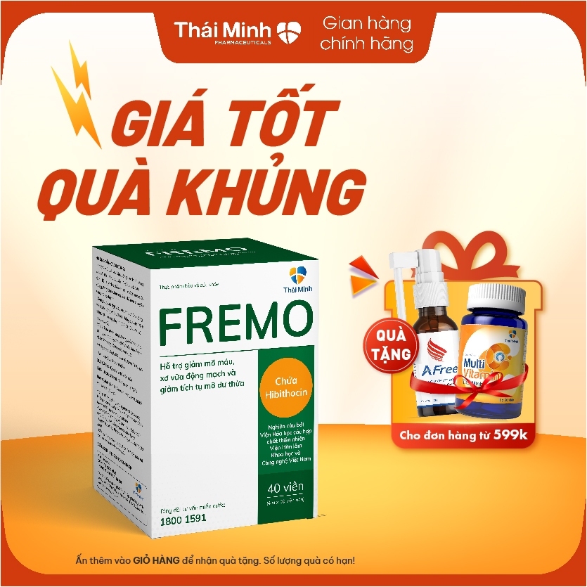 Fremo Thái Minh – Giúp giảm mỡ máu, gan nhiễm mỡ từ Viện Hàn lâm KH&CN Việt Nam - Hộp 40 viên
