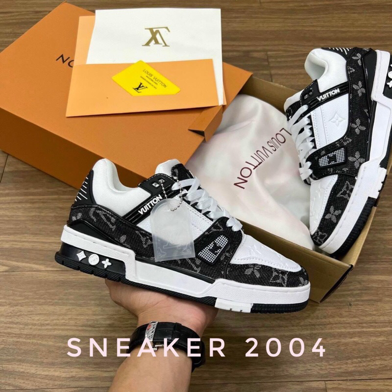 Giày LV Trainer, Louis Vuitton Trainer Black White, Giày LV Louis Vuitton HÀNG CAO CẤP
