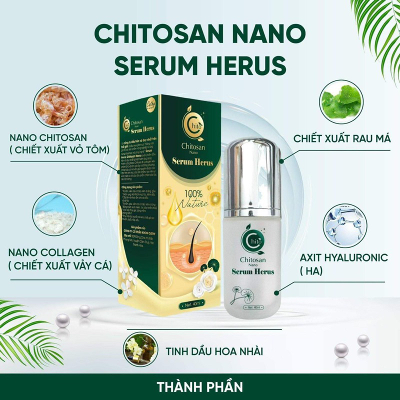 Serum  Dưỡng Tóc Herus Nano Chitosan, 40ml, Chính Hãng
