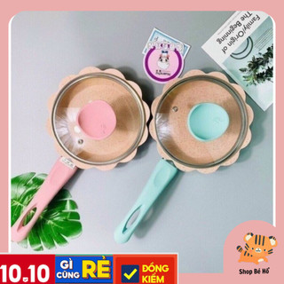 Bộ Nồi Chảo Ăn Dặm ,Nhà Bếp Hình Hoa 12 cánh Tráng Men Đá Cao Cấp Shopbeho