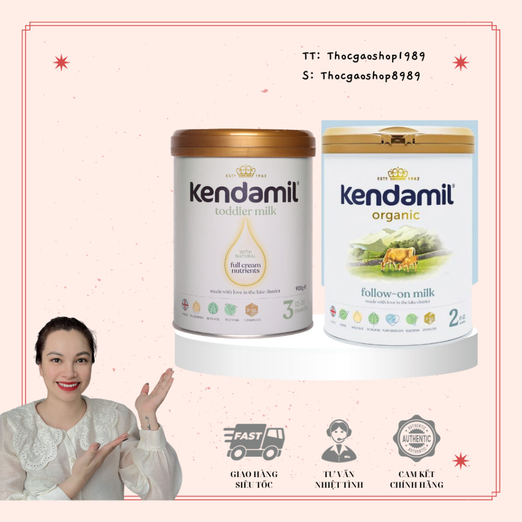 Sữa nguyên kem/organic Kendamil 800gr Anh Quốc