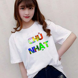 Áo Thun Nữ In Hình Các Thứ Trong Tuần Siêu Hot Vải Dày Mịn Không Xù Lông