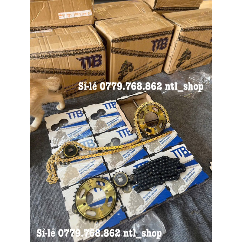 Bộ sên nhông đĩa vàng TTB 9li sên đúc lắp wave dream sirus RS wave a100 a110 s110 RSX Fi