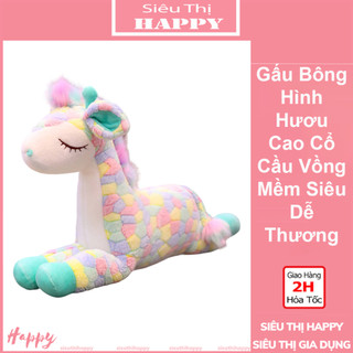 Gấu bông hình hươu cao cổ cầu vồng mềm siêu dễ thương.