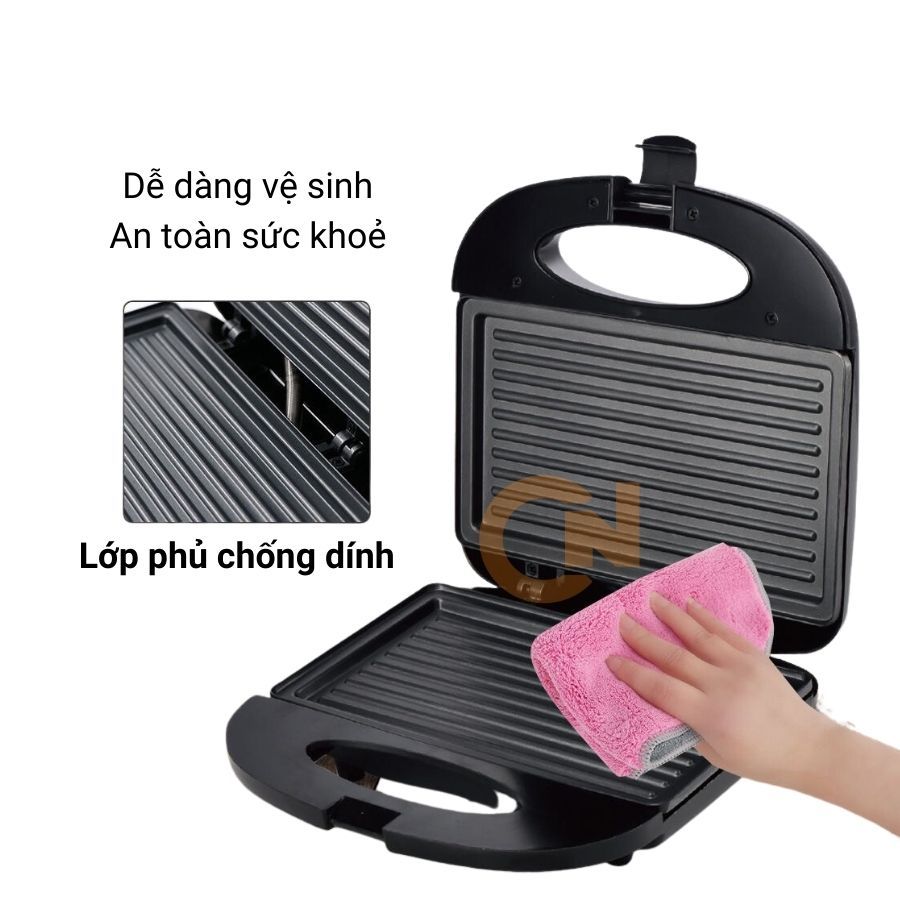 Máy nướng bánh mì 3 khay công suất 850W RAF R540, máy kẹp bánh mì, làm bánh waffle, rán trứng đa năng tiện lợi