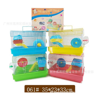 Lồng hamster gồm phụ kiện đầy đủ - lồng hề lớn mái ngang 061