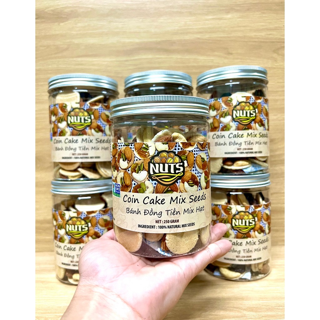 Bánh đồng tiền mix hạt NUTS ORGANIC 250gr