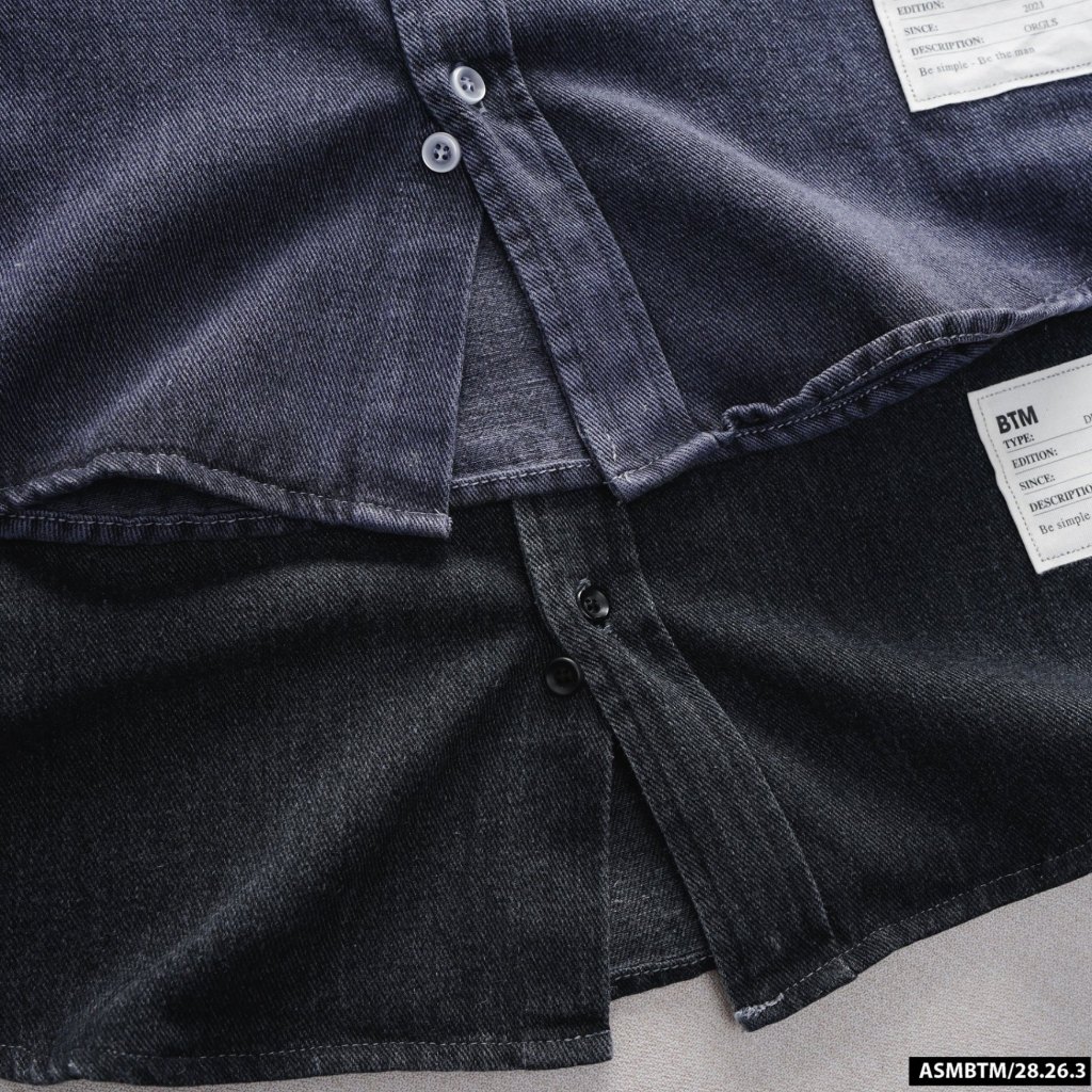 Áo Sơ Mi Denim Dài Tay Bentino, Form Slimfit, chất liệu denim co dãn mềm mịn, SD31 - Hàng VNXK