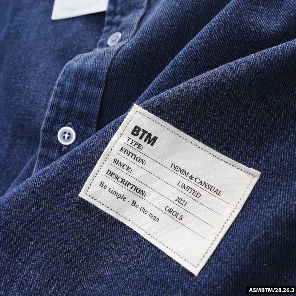 Áo Sơ Mi Denim Dài Tay Bentino, Form Slimfit, chất liệu denim co dãn mềm mịn, SD31 - Hàng VNXK