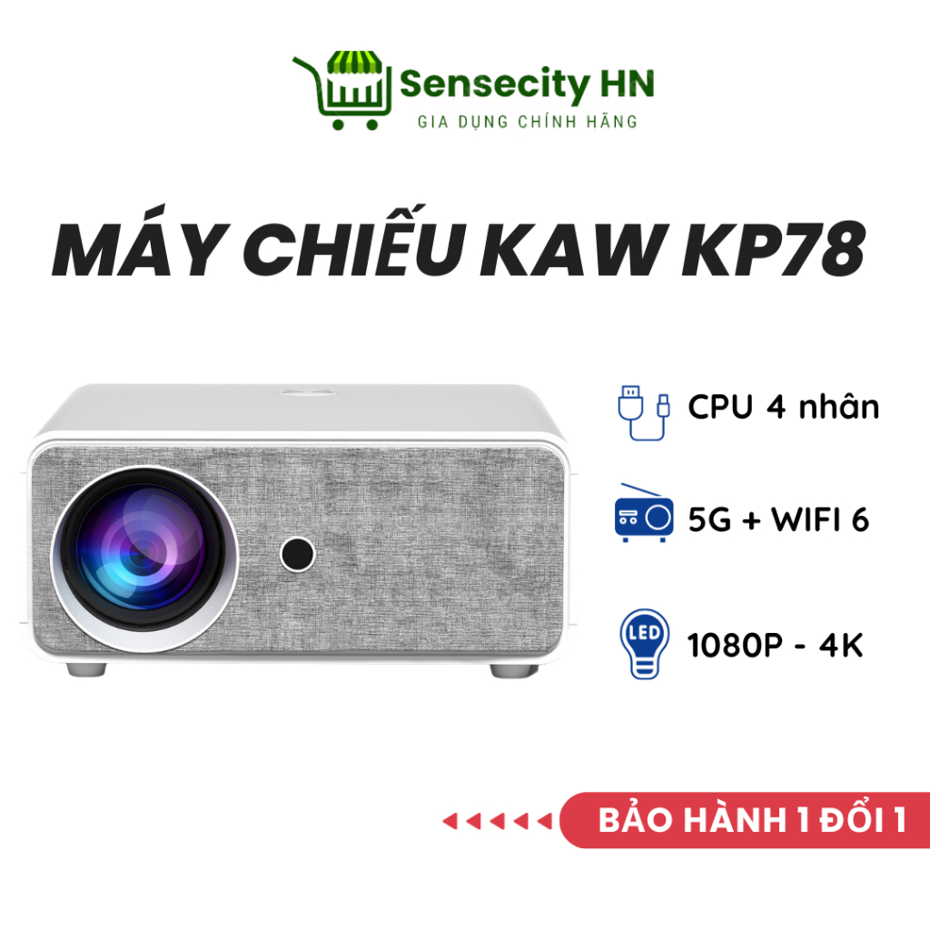 Máy chiếu Android smartproject 4K KAW KP78 - Hàng chính hãng bảo hành 1 đổi 1