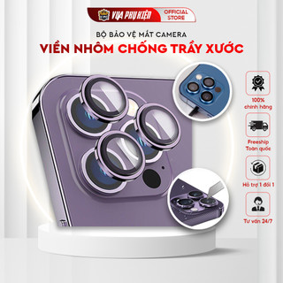 Kính cường lực iphone bảo vệ mắt camera KTMStore ,bộ 3 mắt riêng biệt có viền nhôm chống trầy,11 Pro Max/, 13 14 ,15 12