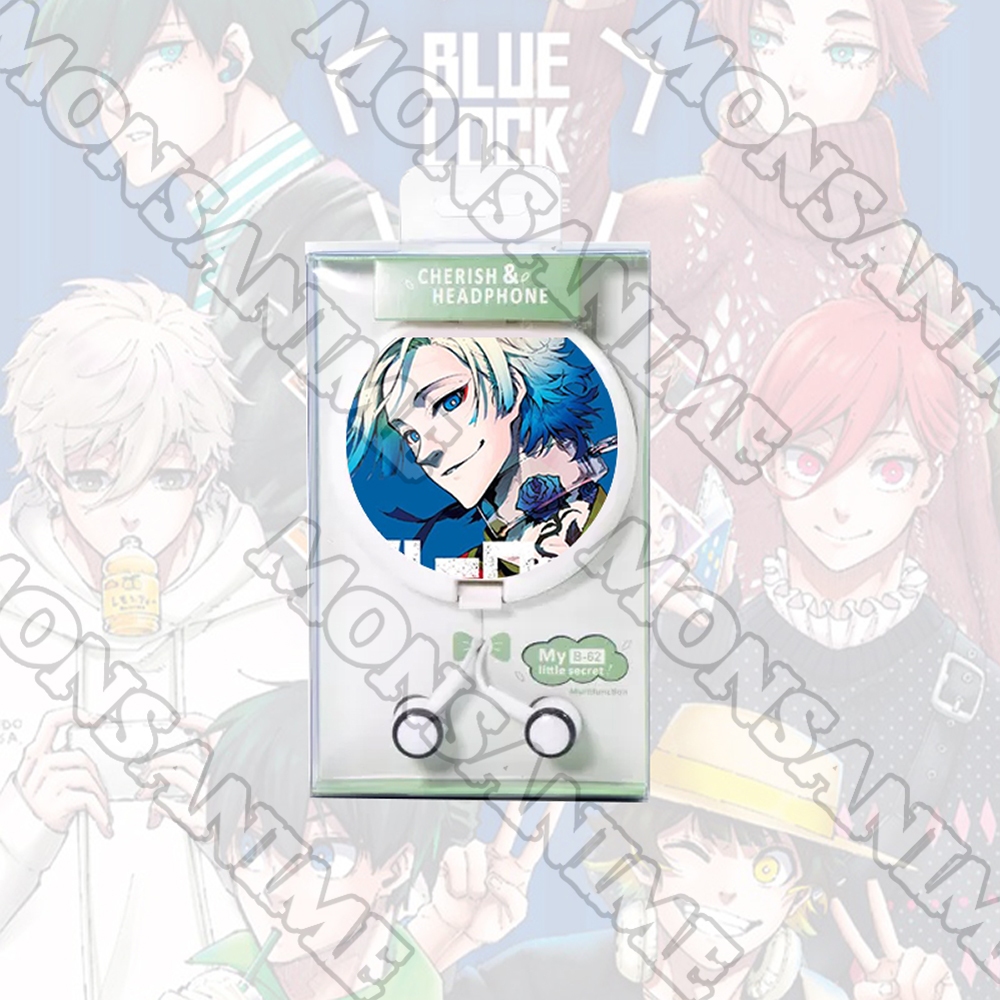 Tai nghe hộp tròn IN HÌNH nhân vật BLUE LOCK ver FACE chibi anime nghe nhạc tiện lợi