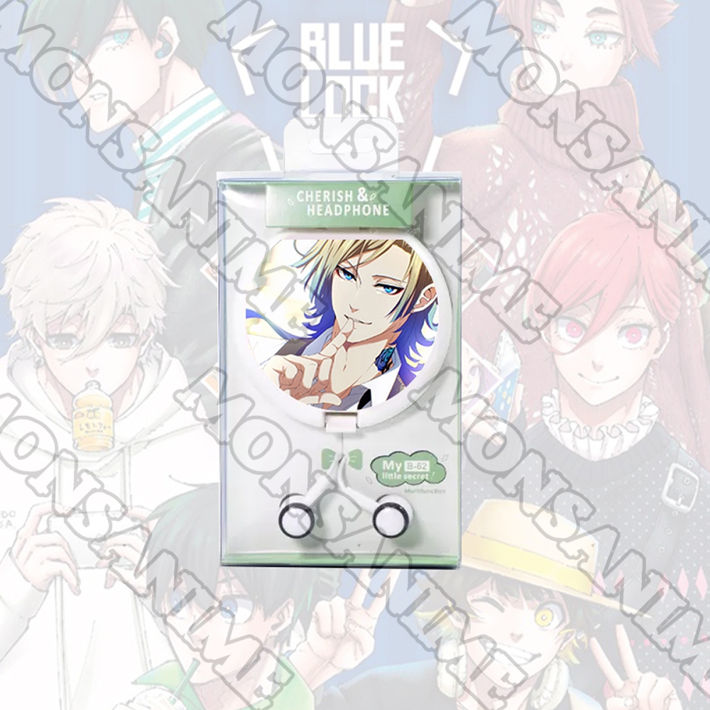 Tai nghe hộp tròn IN HÌNH nhân vật BLUE LOCK ver FACE chibi anime nghe nhạc tiện lợi