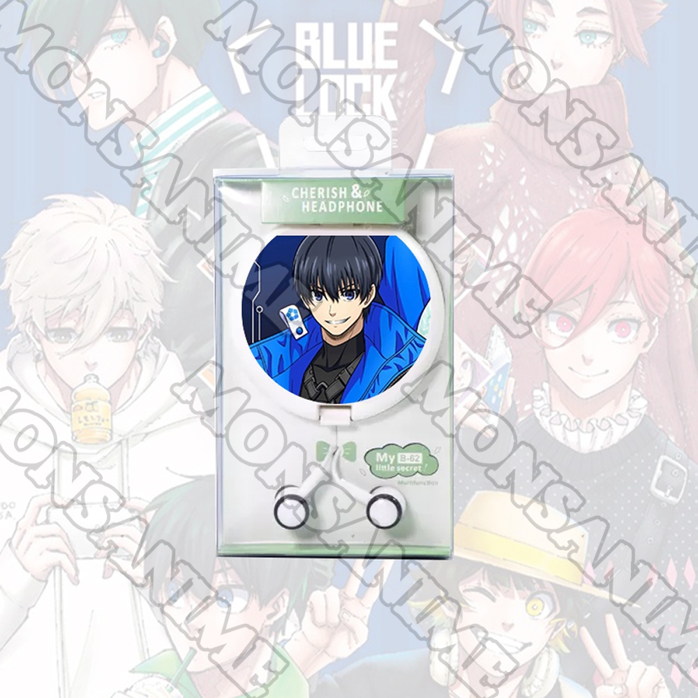 Tai nghe hộp tròn IN HÌNH nhân vật BLUE LOCK ver FACE chibi anime nghe nhạc tiện lợi