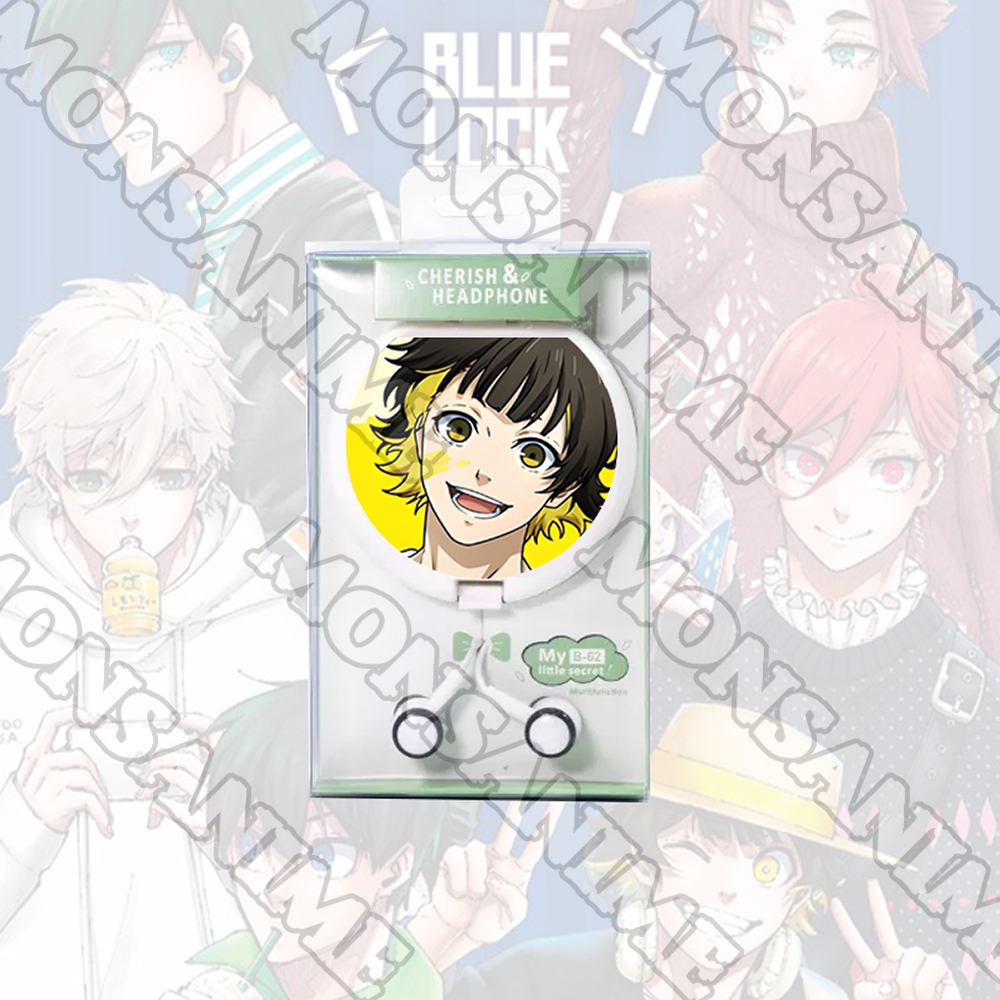 Tai nghe hộp tròn IN HÌNH nhân vật BLUE LOCK ver FACE chibi anime nghe nhạc tiện lợi
