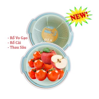 Bộ thau rổ tròn mẫu mới, bộ thau rổ đựng rau