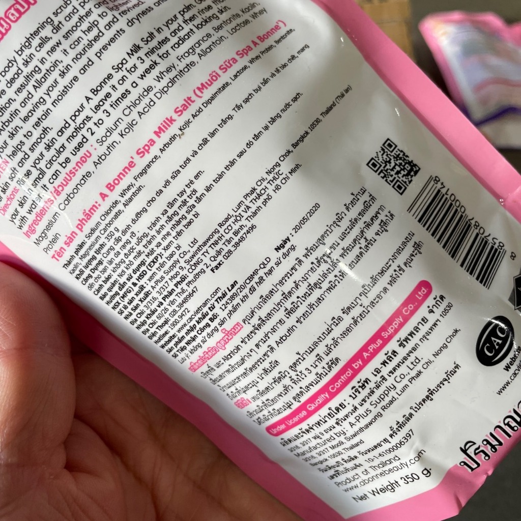 Hàng chuẩn công ty Muối Tắm Sữa Tẩy Tế Bào Chết A Bonné Spa 350gr Tẩy Da Chết
