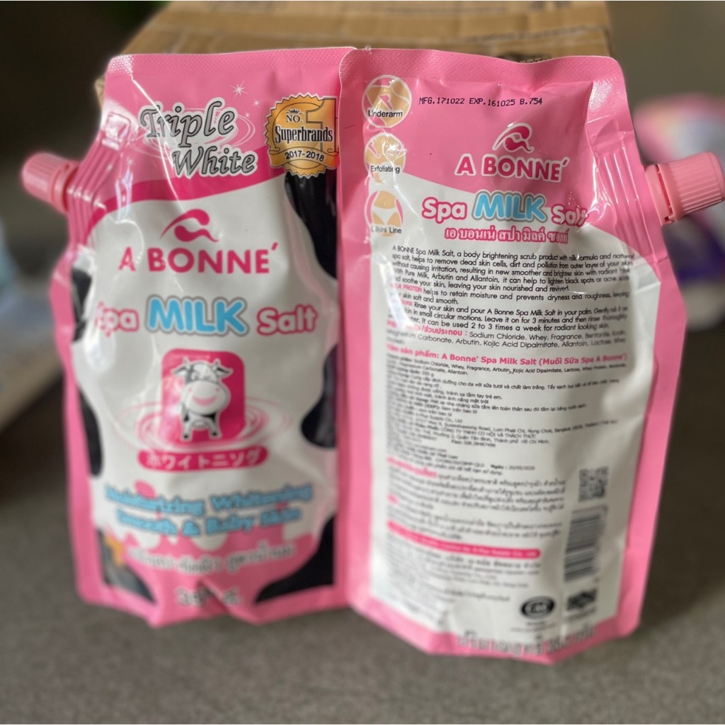 Hàng chuẩn công ty Muối Tắm Sữa Tẩy Tế Bào Chết A Bonné Spa 350gr Tẩy Da Chết