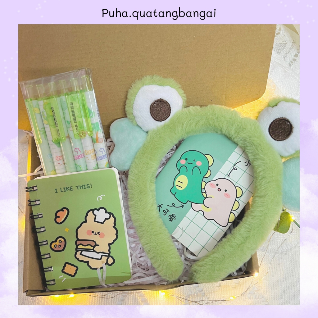 Quà tặng sinh nhật bạn gái, combo hộp quà sinh nhật học sinh 8 món theo tông màu hồng dễ thương