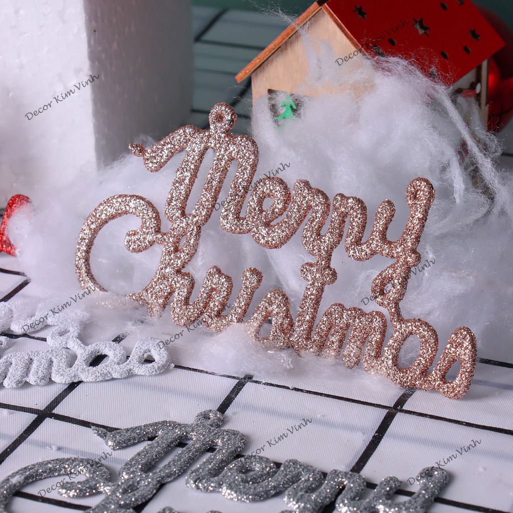 Chữ Merry Christmas Kim Tuyến CH01 Phụ Kiện Trang Trí Cây Thông Noel Giáng Sinh