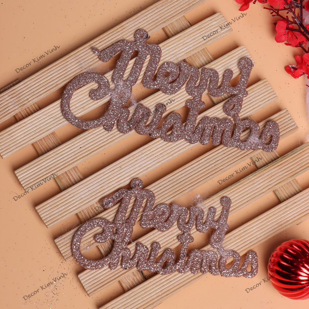 Chữ Merry Christmas Kim Tuyến CH01 Phụ Kiện Trang Trí Cây Thông Noel Giáng Sinh