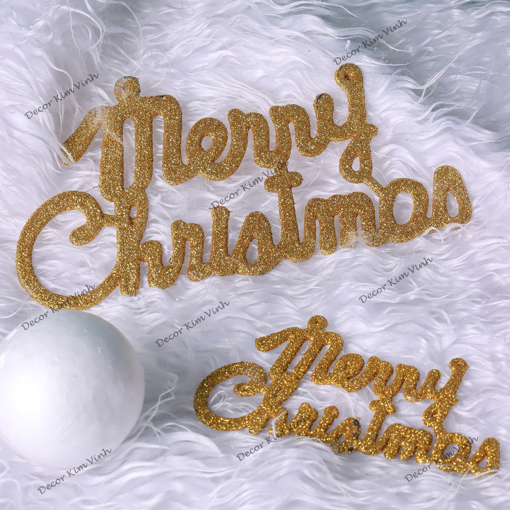 Chữ Merry Christmas Kim Tuyến CH01 Phụ Kiện Trang Trí Cây Thông Noel Giáng Sinh