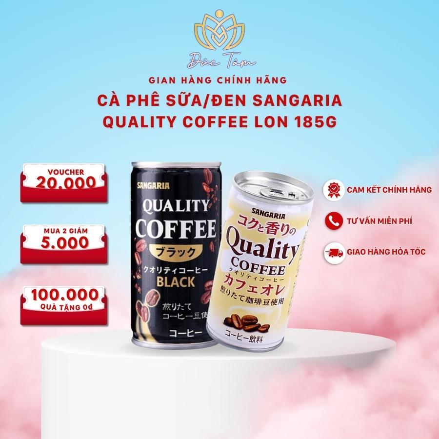 Cà phê sữa/đen Sangaria Quality Coffee lon 185g nội địa Nhật Bản
