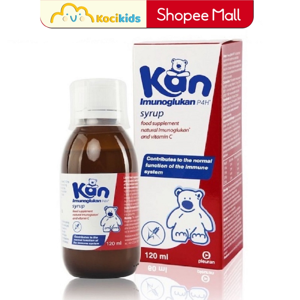 Siro Kan ImunoGlukan hỗ trợ miễn dịch tăng sức đề kháng miễn dịch, giảm ốm hiệu quả cho bé chai 120ml