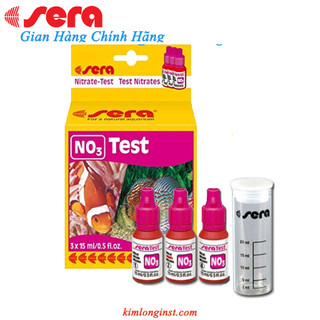 Bộ kiểm tra no3, mã: test no3 sera, thương hiệu:sera, gồm 3 lọ 15ml và 1 ống thủy tinh