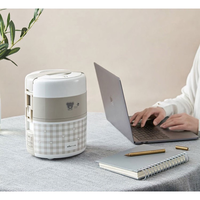 Hộp cơm cắm điện Bear hẹn giờ DFH-A20D1, sử dụng để nấu, hâm nóng, giữ nhiệt cho thức ăn, dùng cho văn phòng